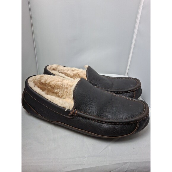 UGG Men\'s Ascot Leather Slipper Brown Size 14 main image 8